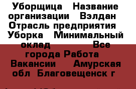 Уборщица › Название организации ­ Вэлдан › Отрасль предприятия ­ Уборка › Минимальный оклад ­ 24 000 - Все города Работа » Вакансии   . Амурская обл.,Благовещенск г.